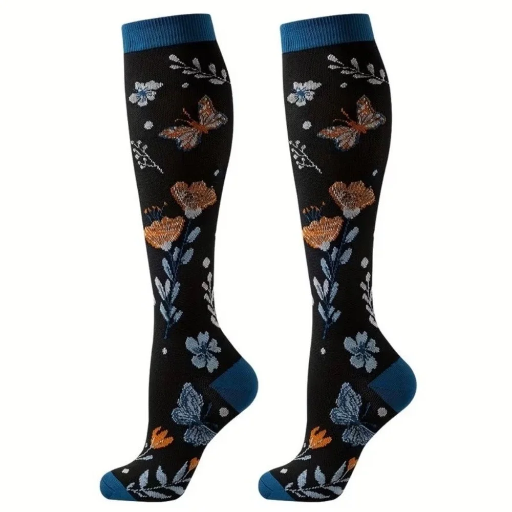Unisex 20-30 mmHg‎ Compression Socks S/M Medical Butterflies Gardencore 2 Pairs